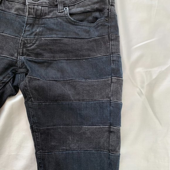 Maje Black Patchwork Stripe Skinny Ankle Jeans - Picture 4 of 7